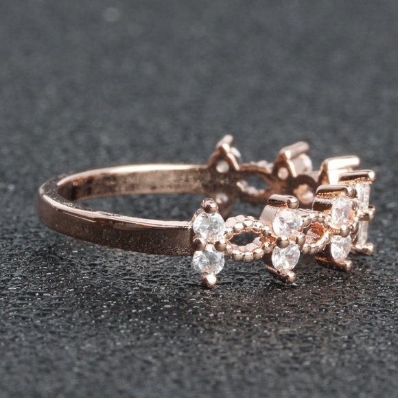 NEW 18K Rose Gold Double Round Diamond Ring - Picture 8 of 9